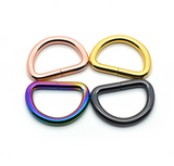 Round metal threading D-ring with split