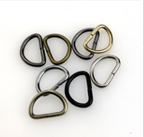 Round metal threading D-ring with split