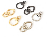 Heart Shaped Rounded Swivel Clasp/Key Ring
