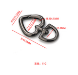 Heart Shaped Rounded Swivel Clasp/Key Ring
