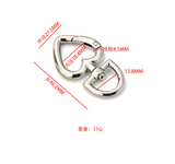 Heart Shaped Rounded Swivel Clasp/Key Ring