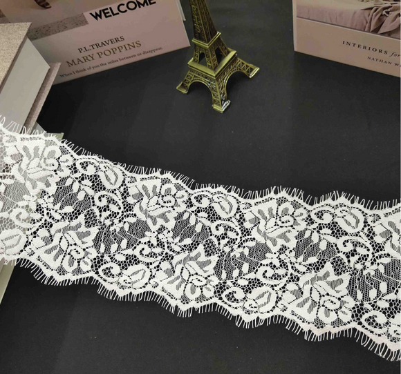 Eyelash flora Chantily lace fabric