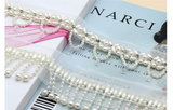 New - pearl fringe on mesh tape