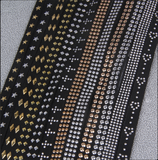 Suded tape with metal studs