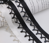 Beading fringe on satin ribbon