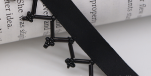 Beading fringe on satin ribbon