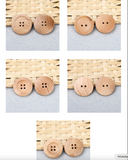 Natural wooden 4H button with thin RIM