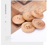Natural wooden 4H button with thin RIM