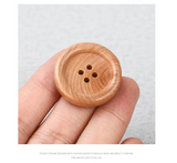 Natural wooden 4H button with thin RIM