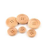 Natural wooden 4H button with thin RIM