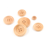 Natural wooden 4H button with thin RIM