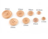 Natural wooden 4H button with thin RIM