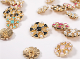 New - High-End Luxury Pearl Gemstone Rhinestones Decorative Metal Buttons