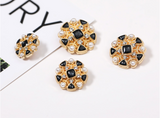 New - High-End Luxury Pearl Gemstone Rhinestones Decorative Metal Buttons