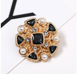 New - High-End Luxury Pearl Gemstone Rhinestones Decorative Metal Buttons