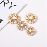 New - High-End Luxury Pearl Gemstone Rhinestones Decorative Metal Buttons