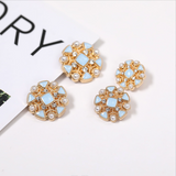 New - High-End Luxury Pearl Gemstone Rhinestones Decorative Metal Buttons