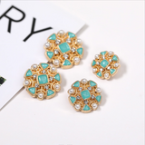 New - High-End Luxury Pearl Gemstone Rhinestones Decorative Metal Buttons