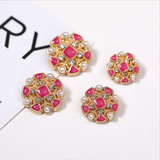 New - High-End Luxury Pearl Gemstone Rhinestones Decorative Metal Buttons
