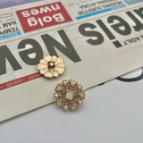 New - High-End Luxury Pearl Gemstone Rhinestones Decorative Metal Buttons