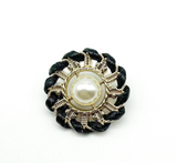 New - Sunflower metal shank button with pearl