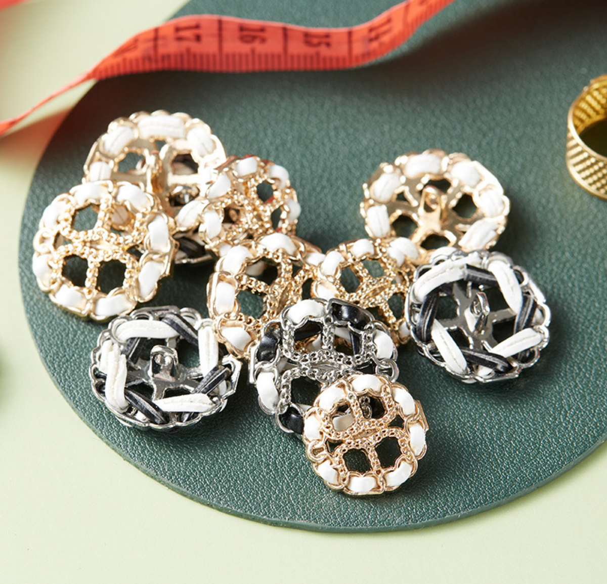 New - Lambskin Chain metal shank buttons – www.jimmybuttons.com.au
