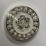 New- Retro Round Pearl & Rose metal  Buttons Hand Sewing