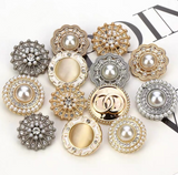 New-Pearl Opulence shank button with diamante