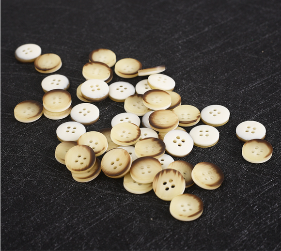 HENGC 4 Holes Large Wood Yellow Resin Buttons