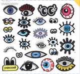Emb Iron on patches - Eyes