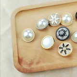 Pearl button with chain eddging shank buttons