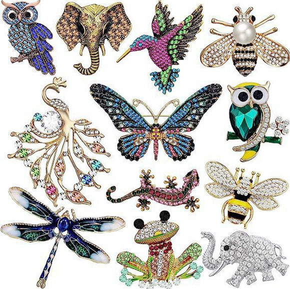 New - Diamante broches