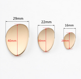 Egg shape metal shank buttons