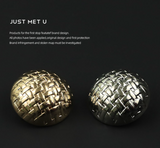 Woven crossed shank buttons with letter M