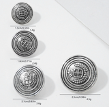 Crest Emblem Metal Shank Buttons