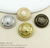 Vintage British Style Metal Buttons Wheat Ear Shield Badge College Style