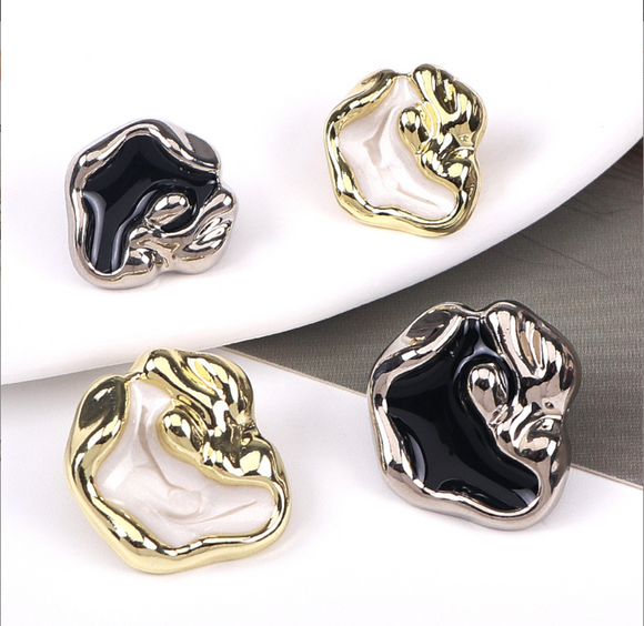 New - irregular two tone color shank buttons
