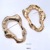 NEW-Hammered odd metal ring buckle