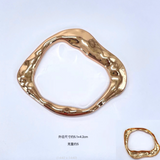 NEW-Hammered odd metal ring buckle