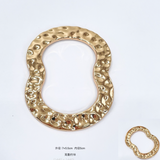 NEW-Hammered odd metal ring buckle