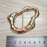 NEW-Hammered odd metal ring buckle