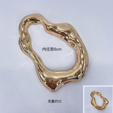 NEW-Hammered odd metal ring buckle