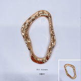 NEW-Hammered odd metal ring buckle