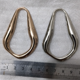 NEW-Hammered odd metal ring buckle