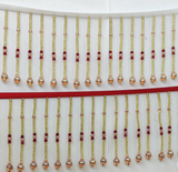 Dangling Crystal Beaded fringe on ribbon