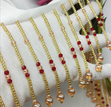 Dangling Crystal Beaded fringe on ribbon