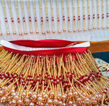 Dangling Crystal Beaded fringe on ribbon