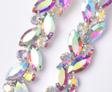 Custom Colors Precious Glass Rhinestone Chain Trim for Clothes/shoes/bags Accessories