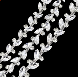 Custom Colors Precious Glass Rhinestone Chain Trim for Clothes/shoes/bags Accessories