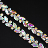 Custom Colors Precious Glass Rhinestone Chain Trim for Clothes/shoes/bags Accessories